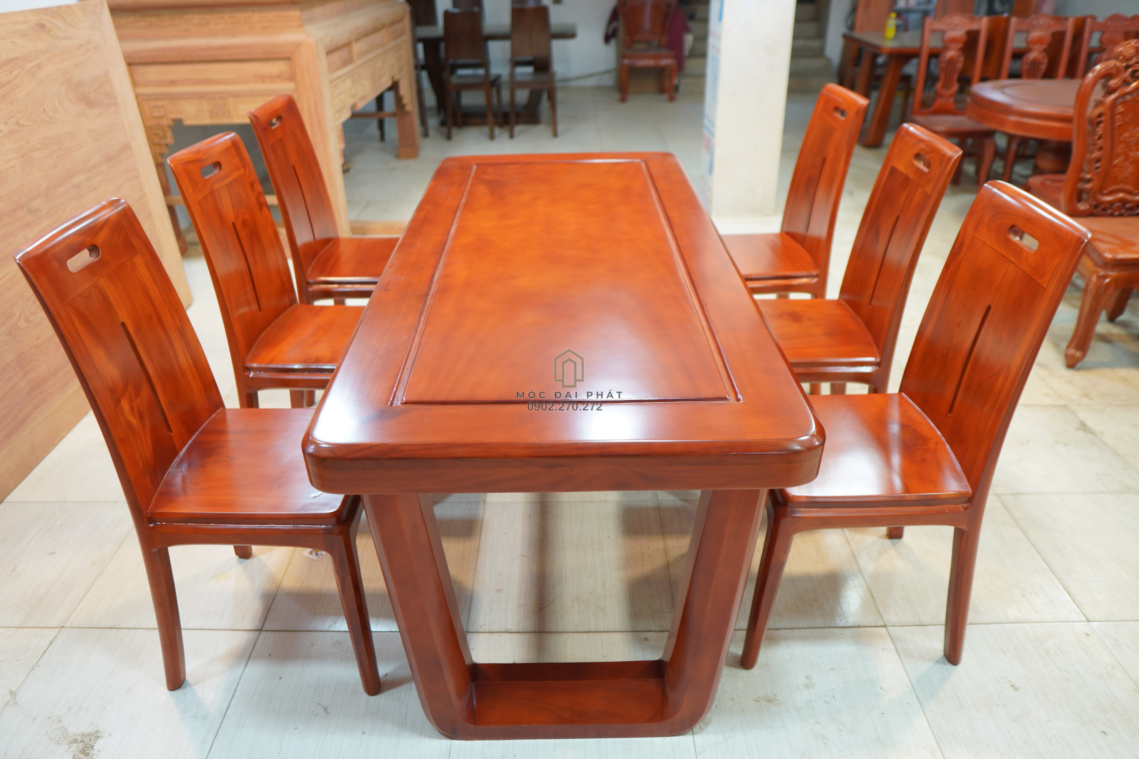 Bàn Ăn Hiện Đại 6 Ghế Chân Chữ U Nguyên Khối (Mã: BA03) – Đẳng Cấp Tối Giản, Sang Trọng Thumbnail 5