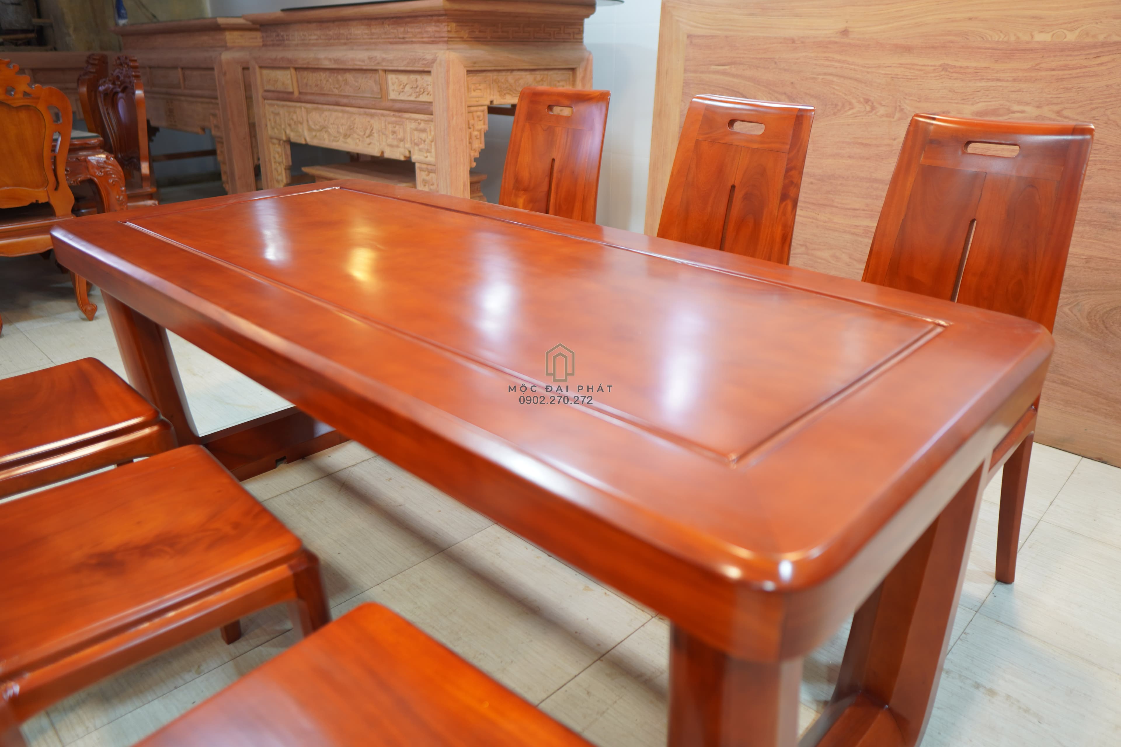 Bàn Ăn Hiện Đại 6 Ghế Chân Chữ U Nguyên Khối (Mã: BA03) – Đẳng Cấp Tối Giản, Sang Trọng Thumbnail 8