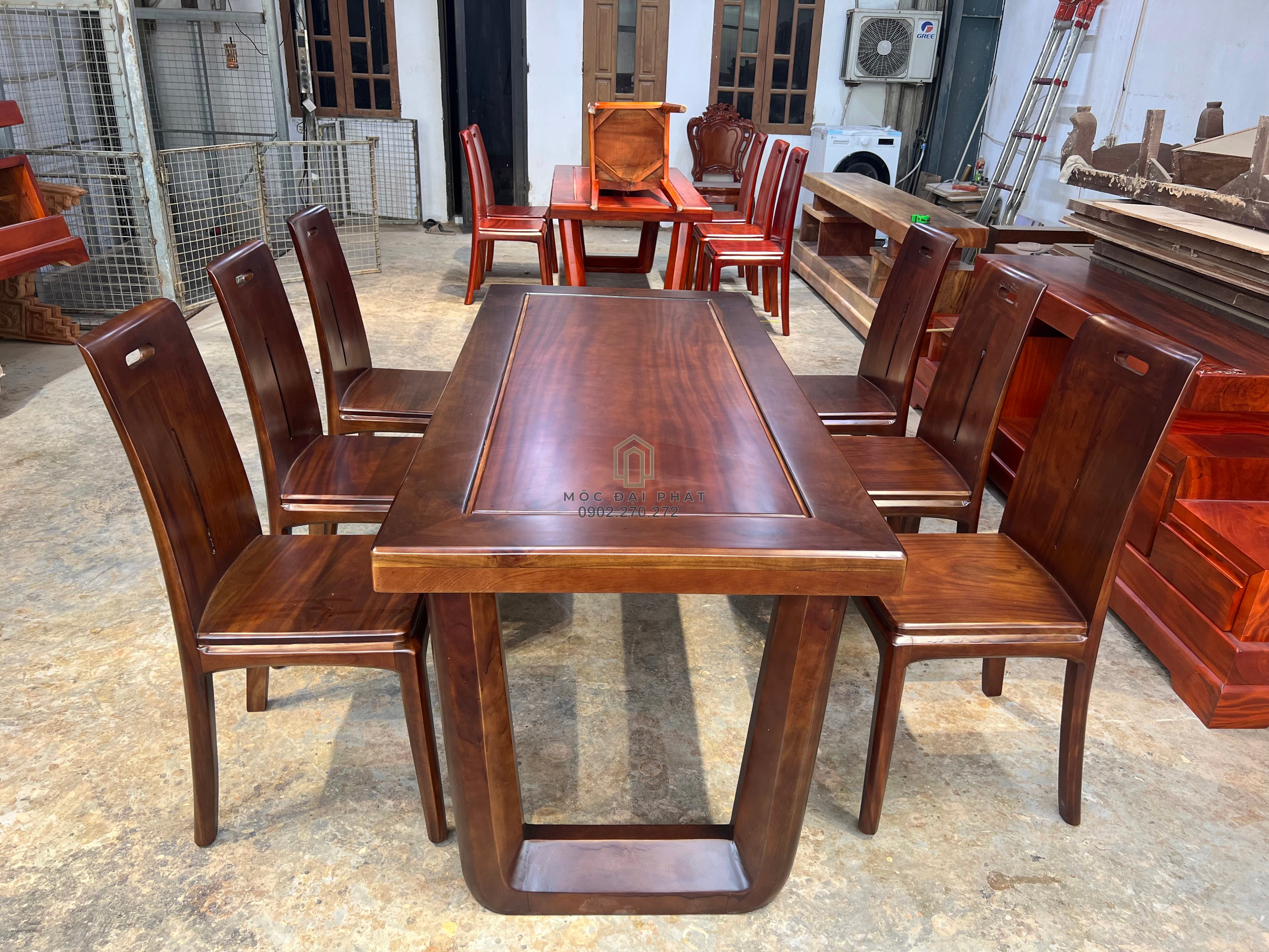 Bàn Ăn Hiện Đại 6 Ghế Gỗ Lim Màu Walnut (Mã: BA-06) Thumbnail 3