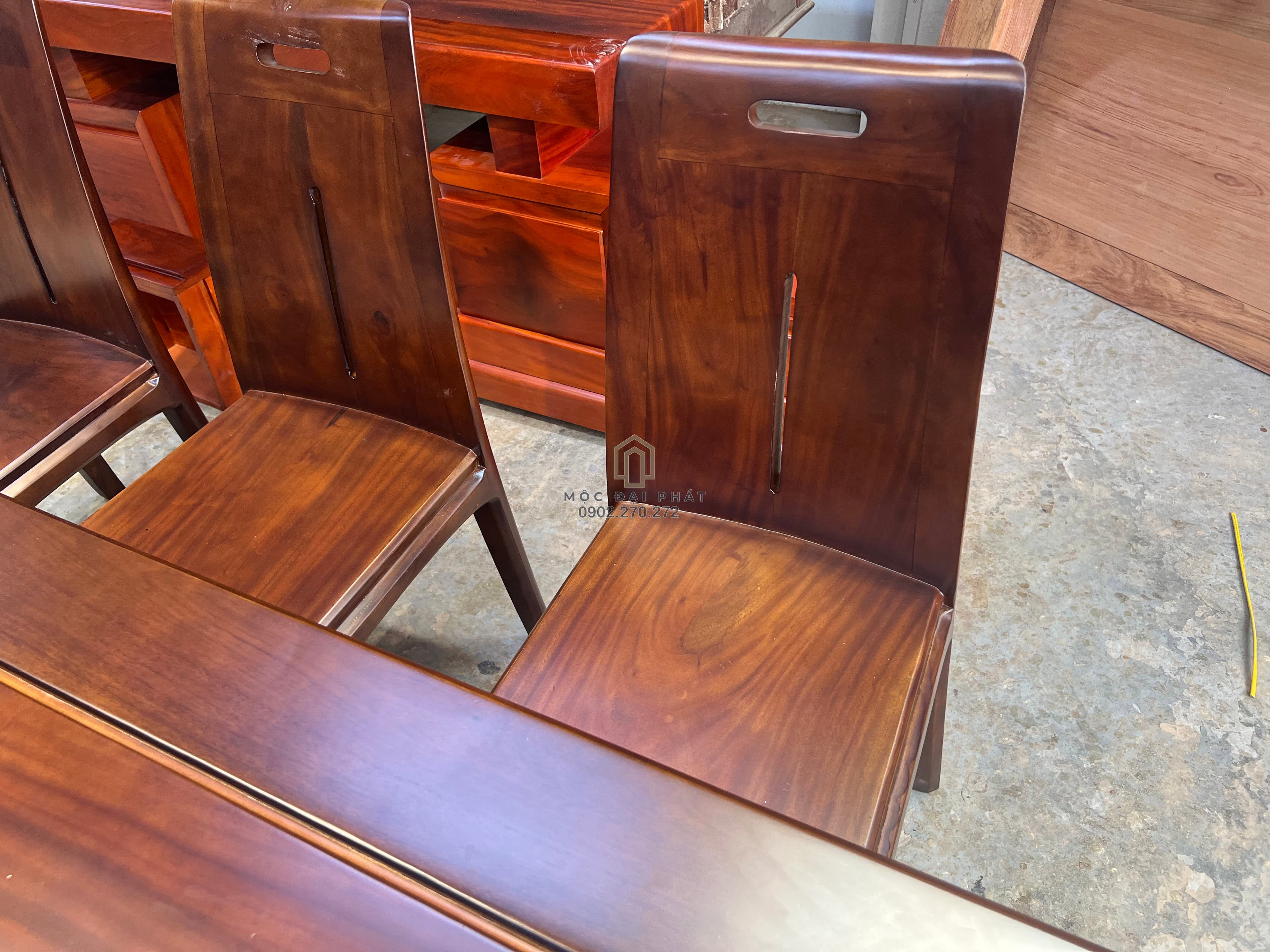 Bàn Ăn Hiện Đại 6 Ghế Gỗ Lim Màu Walnut (Mã: BA-06) Thumbnail 5